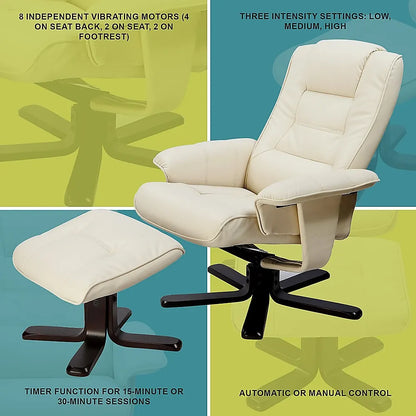 PU Leather Massage Chair Recliner Ottoman Lounge Remote - Image 6