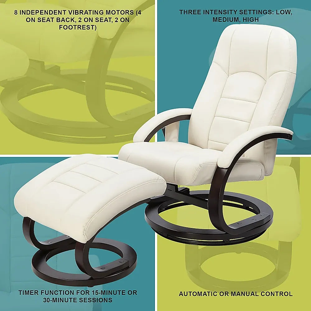 PU Leather Deluxe Massage Chair Recliner Ottoman Lounge Remote - Image 5