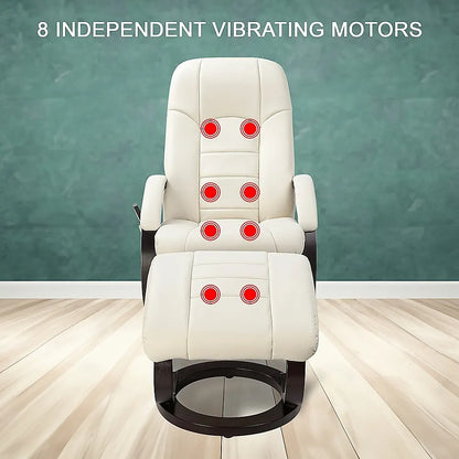 PU Leather Deluxe Massage Chair Recliner Ottoman Lounge Remote - Image 7