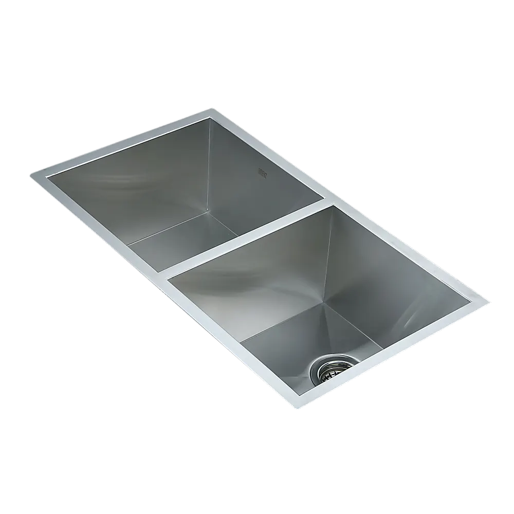 820x457mm Handmade Stainless Steel Undermount / Topmount Kitchen Laundry Sink with Waste - Image 8
