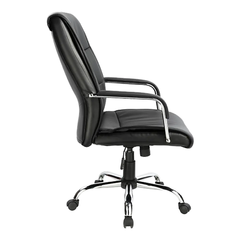 PU Leather Office Chair – Ergonomic Executive Swivel Desk Chair with Padded Seat in Black - Image 4