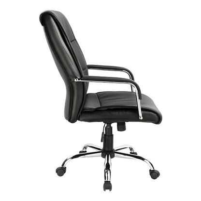 PU Leather Office Chair – Ergonomic Executive Swivel Desk Chair with Padded Seat in Black - Image 4