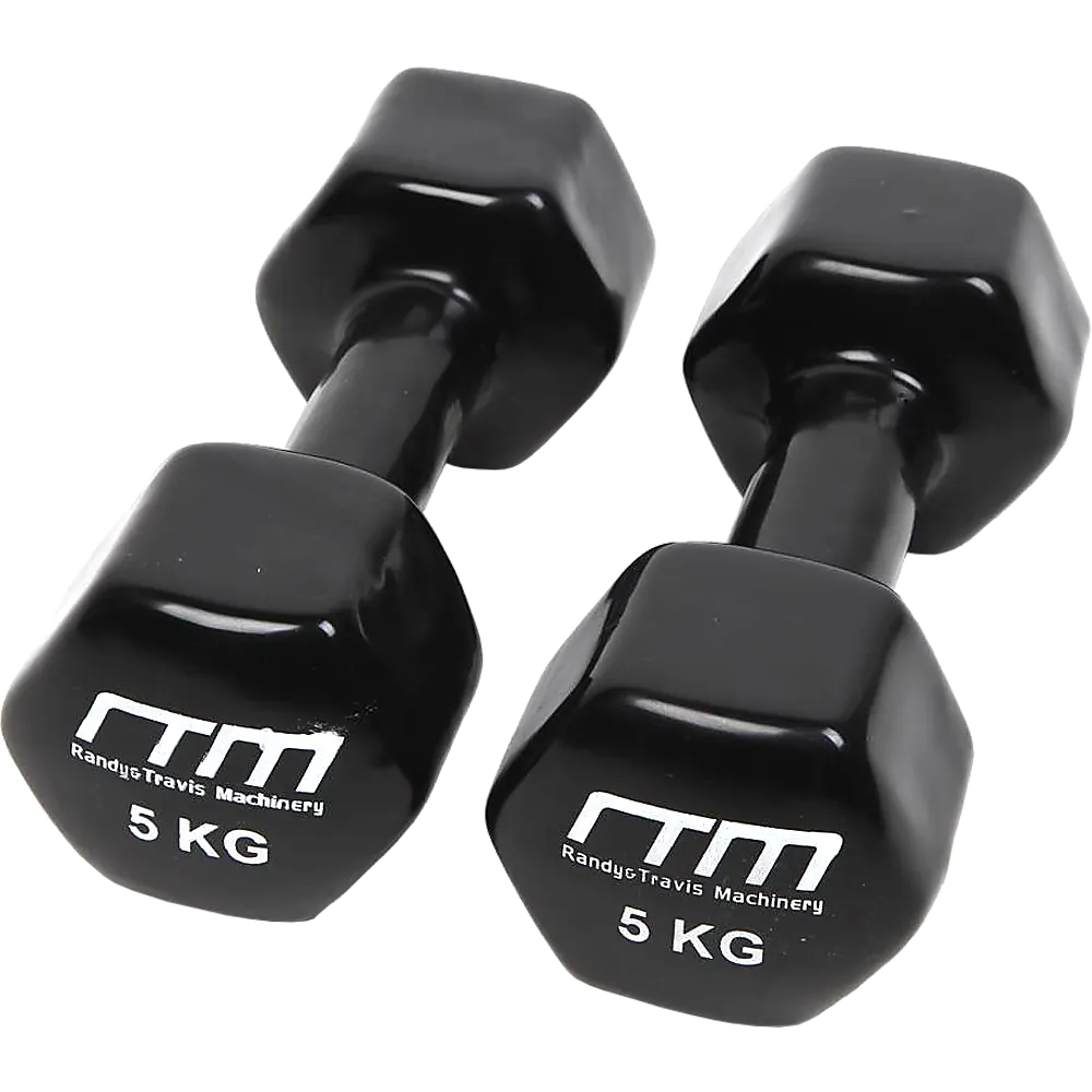 5kg Dumbbells Pair PVC Hand Weights Rubber Coated - Image 6