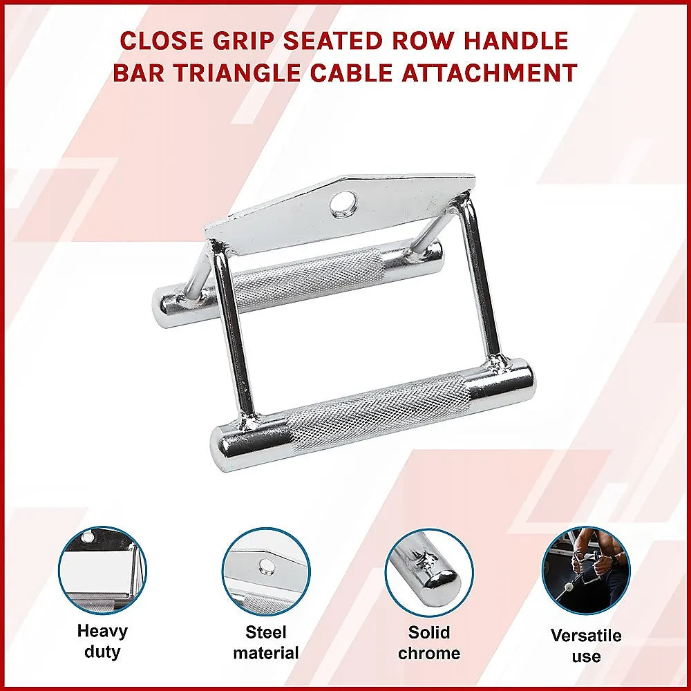 Close Grip Seated Row Handle – Triangle Cable Attachment Bar for Gym Machines - Image 3