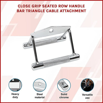 Close Grip Seated Row Handle – Triangle Cable Attachment Bar for Gym Machines - Image 3
