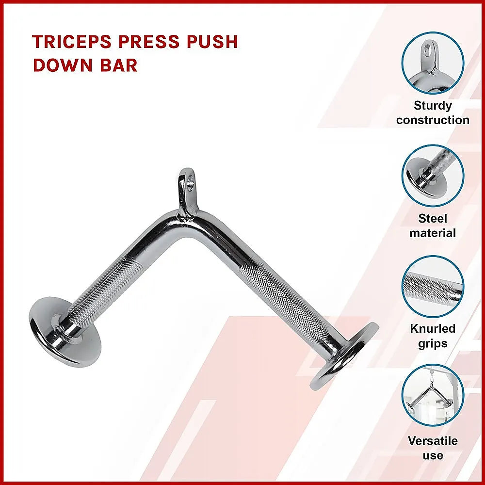 Triceps Press Push Down Bar – Gym Cable Attachment for Arm & Strength Training - Image 3