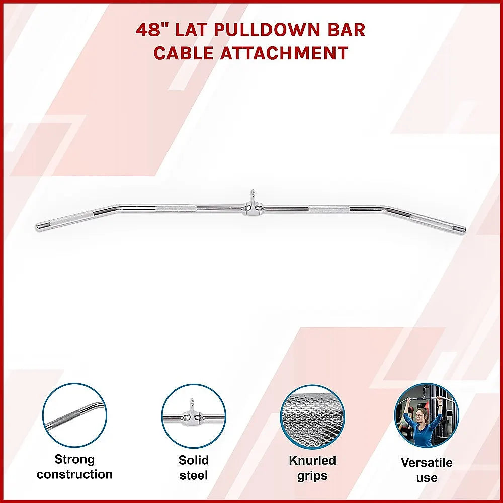 48" Lat Pulldown Bar Cable Attachment – Gym Handle for Back & Strength Training - Image 3