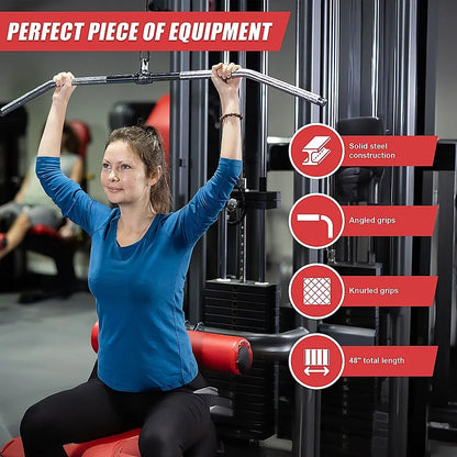 48" Lat Pulldown Bar Cable Attachment – Gym Handle for Back & Strength Training - Image 9
