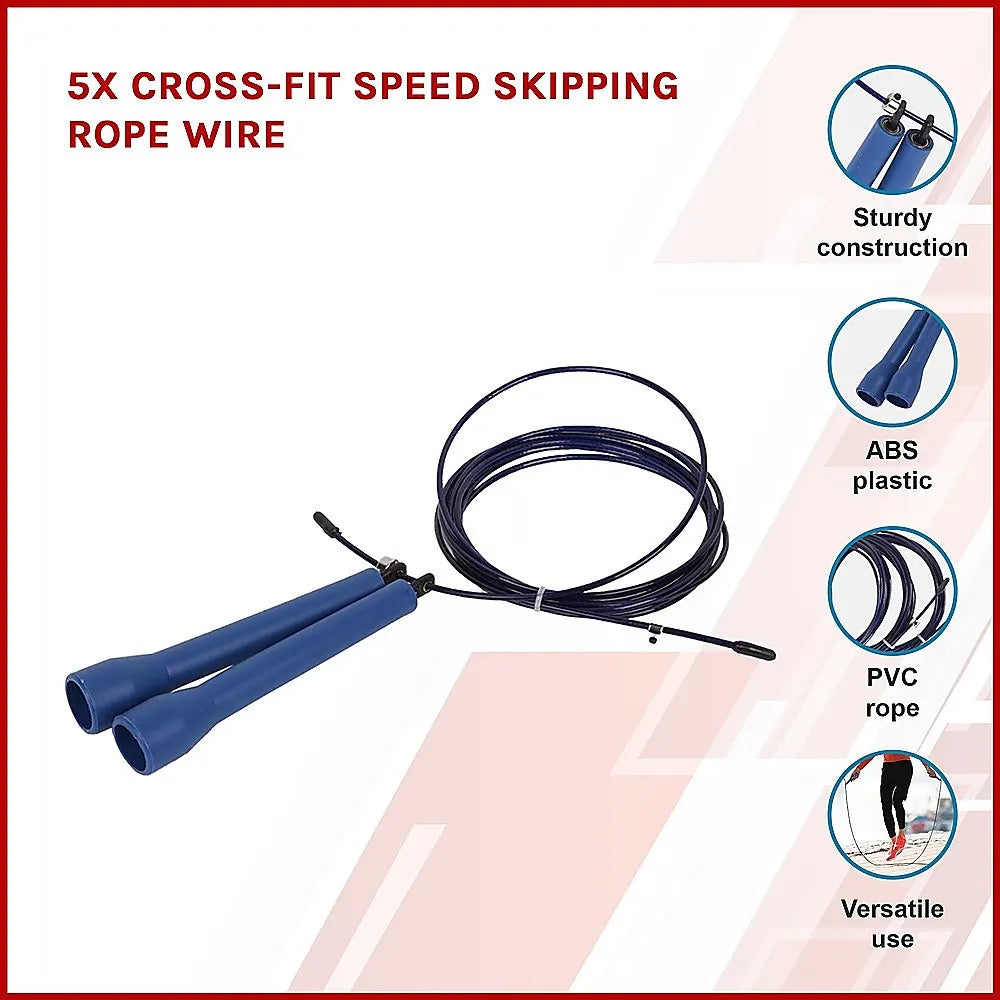 5x CrossFit Speed Skipping Rope Wire – Adjustable Jump Ropes for Fitness & Boxing - Image 3
