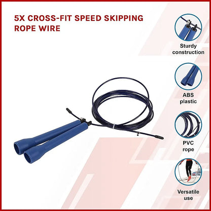 5x CrossFit Speed Skipping Rope Wire – Adjustable Jump Ropes for Fitness & Boxing - Image 3