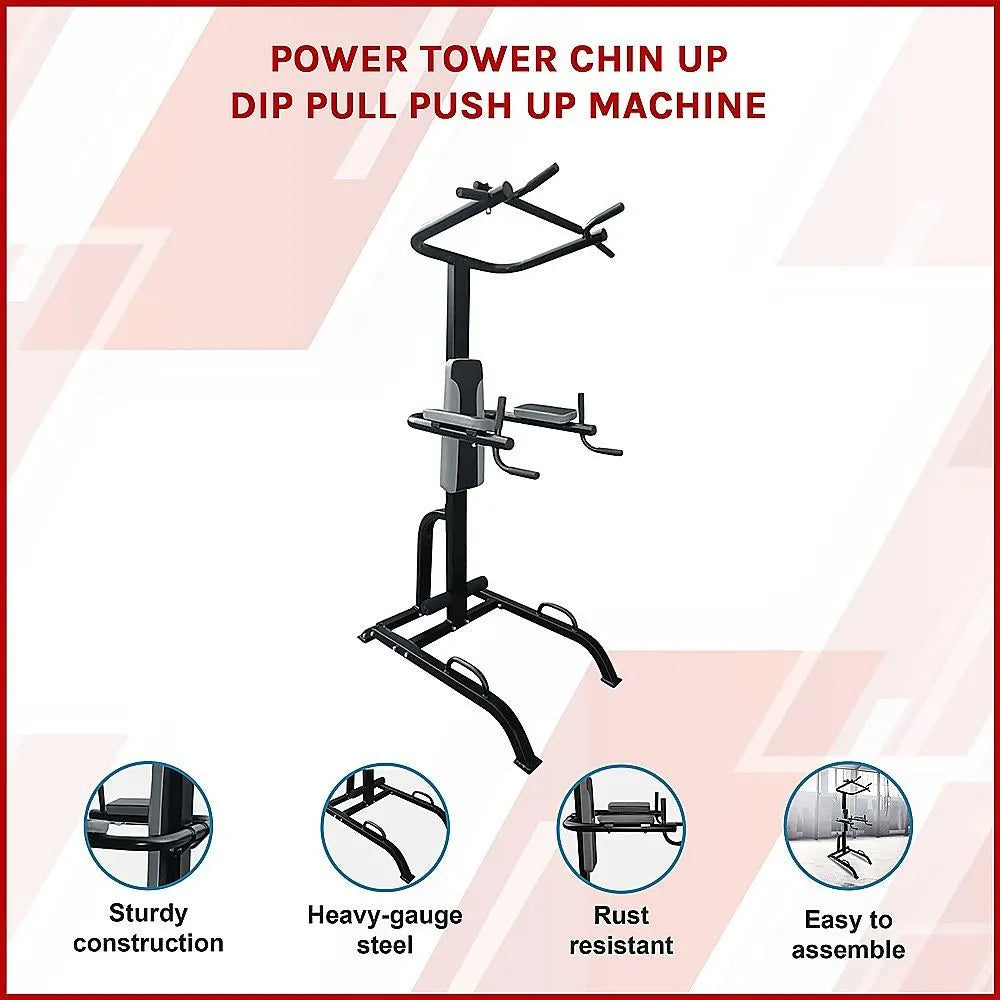 Power Tower Chin Up Dip Pull Push Up Machine - Image 4
