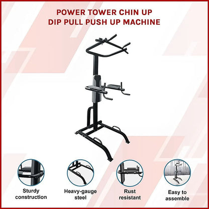 Power Tower Chin Up Dip Pull Push Up Machine - Image 4