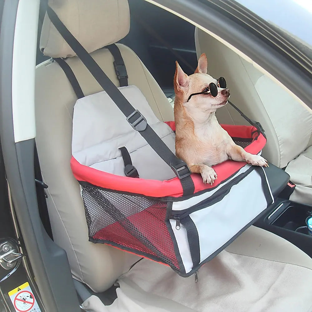 Dog Pet Car Booster Seat with Safety Harness Carrier Portable Travel Seat for Small Pets - Image 2