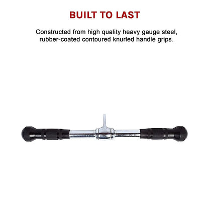 Randy & Travis Rubber Coated Solid Straight Bar Attachment for Cable Machines - Image 9