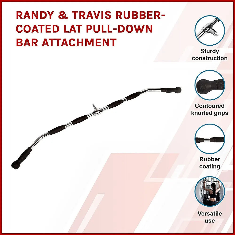 Randy & Travis Rubber-Coated Lat Pull-Down Bar Attachment - Image 3