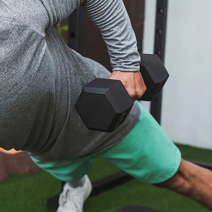 25KG Commercial Rubber Hex Dumbbell Gym Weight - Image 4