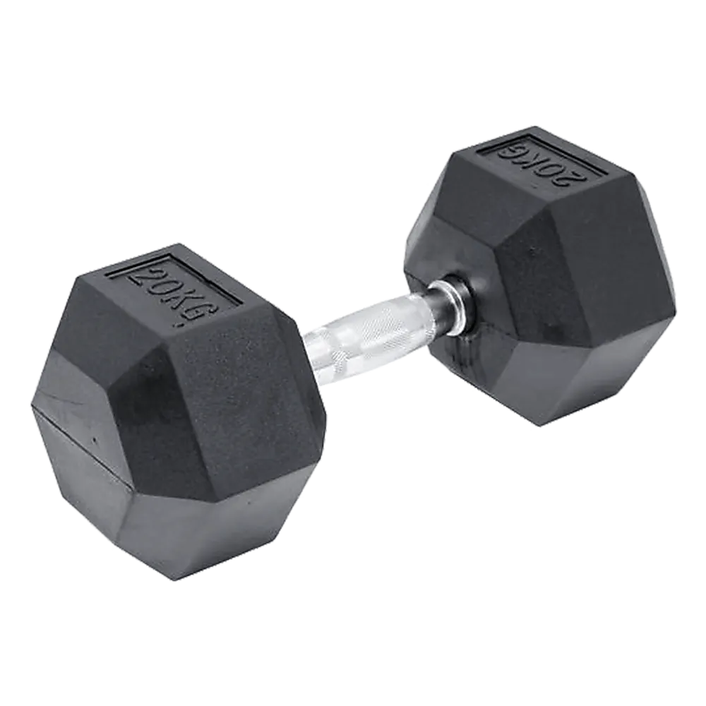 20KG Commercial Rubber Hex Dumbbell Gym Weight