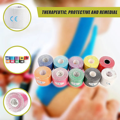 10 Rolls Muscle & Injury Kinesiology Sports Tape 5m x 5cm – Waterproof Support - Image 8