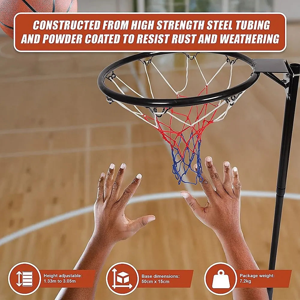 Netball Ring with Stand Portable Pole Height Adjustable - Image 6