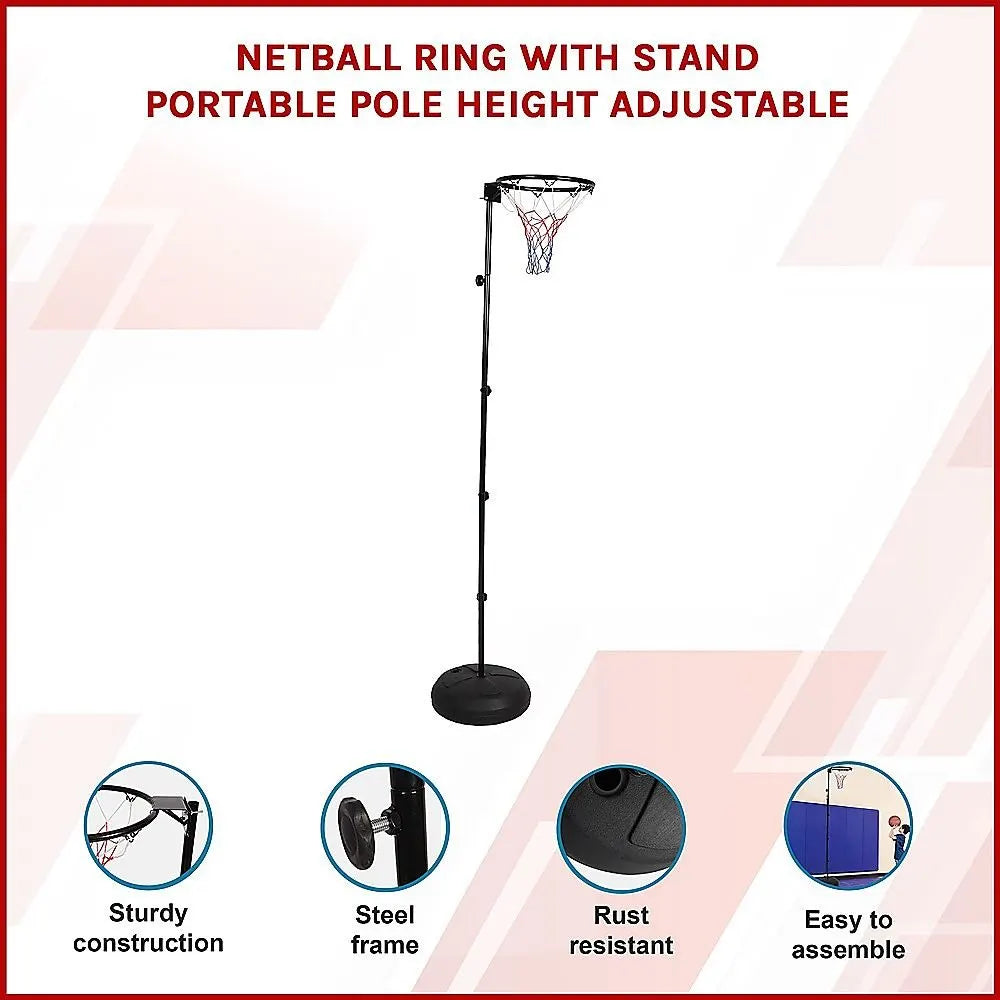 Netball Ring with Stand Portable Pole Height Adjustable - Image 9