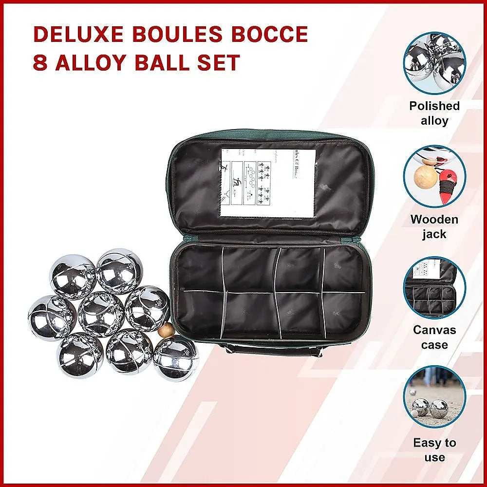 Deluxe Boules Bocce 8 Alloy Ball Set - Image 5