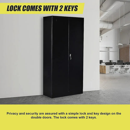 Two-Door Shelf Office Gym Filing Storage Locker Cabinet Safe - Image 9
