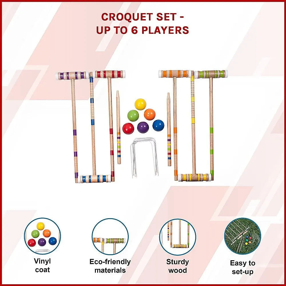 Croquet Set For Up To 6 Players Complete Outdoor Lawn Game Set For Family Gatherings And Events - Image 7