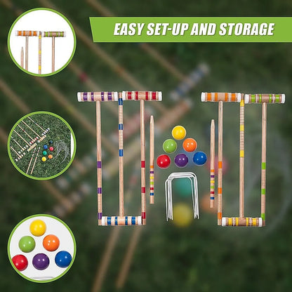 Croquet Set For Up To 6 Players Complete Outdoor Lawn Game Set For Family Gatherings And Events - Image 8