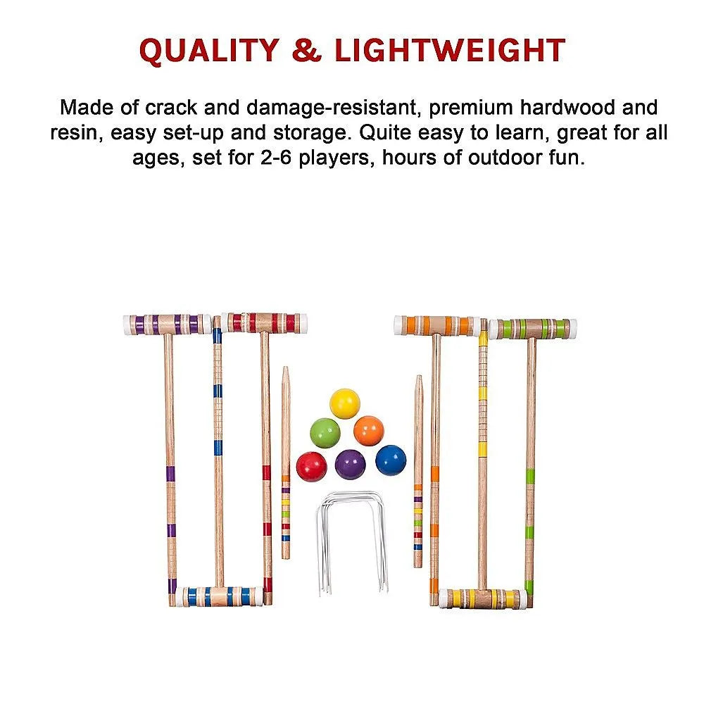 Croquet Set For Up To 6 Players Complete Outdoor Lawn Game Set For Family Gatherings And Events - Image 9