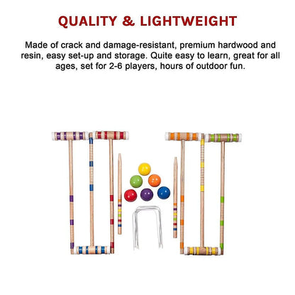 Croquet Set For Up To 6 Players Complete Outdoor Lawn Game Set For Family Gatherings And Events - Image 9
