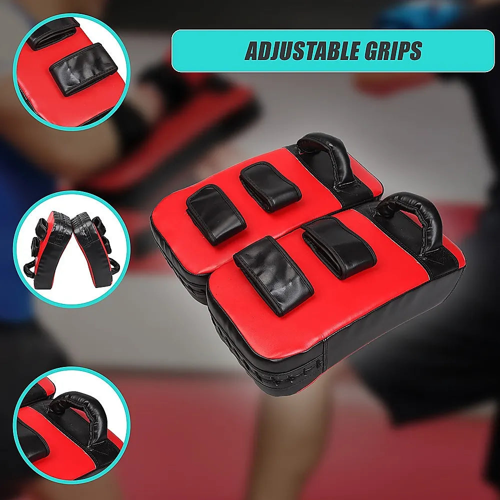 2 x Thai Boxing Punch Focus Pad Mitts Training Strike Shields Set - Image 7