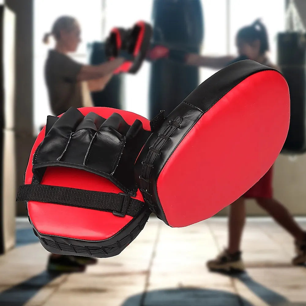 2 x Thai Boxing Punch Focus Gloves Kit Training Red & Black Pads - Image 6