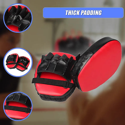 2 x Thai Boxing Punch Focus Gloves Kit Training Red & Black Pads - Image 7