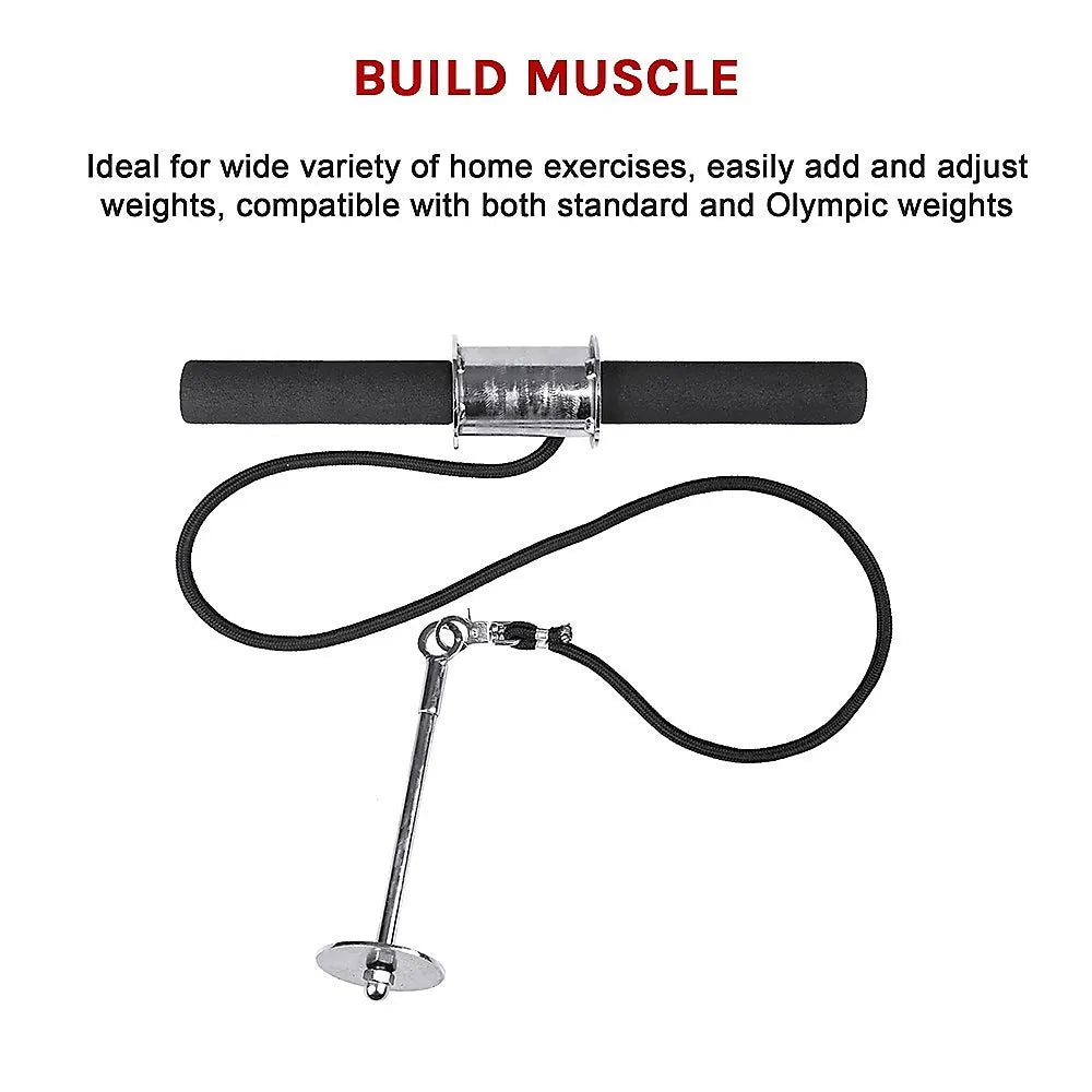 Forearm Wrist Grip Strength Roller Exercise Bar Home Gym Training - Image 5