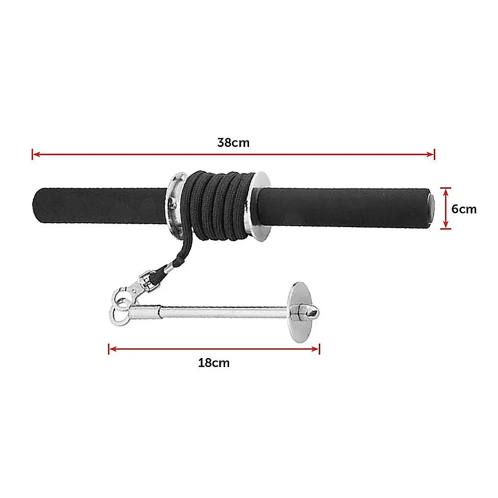 Forearm Wrist Grip Strength Roller Exercise Bar Home Gym Training - Image 6