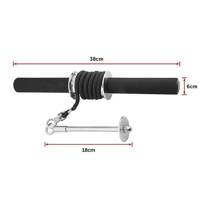Forearm Wrist Grip Strength Roller Exercise Bar Home Gym Training - Image 6