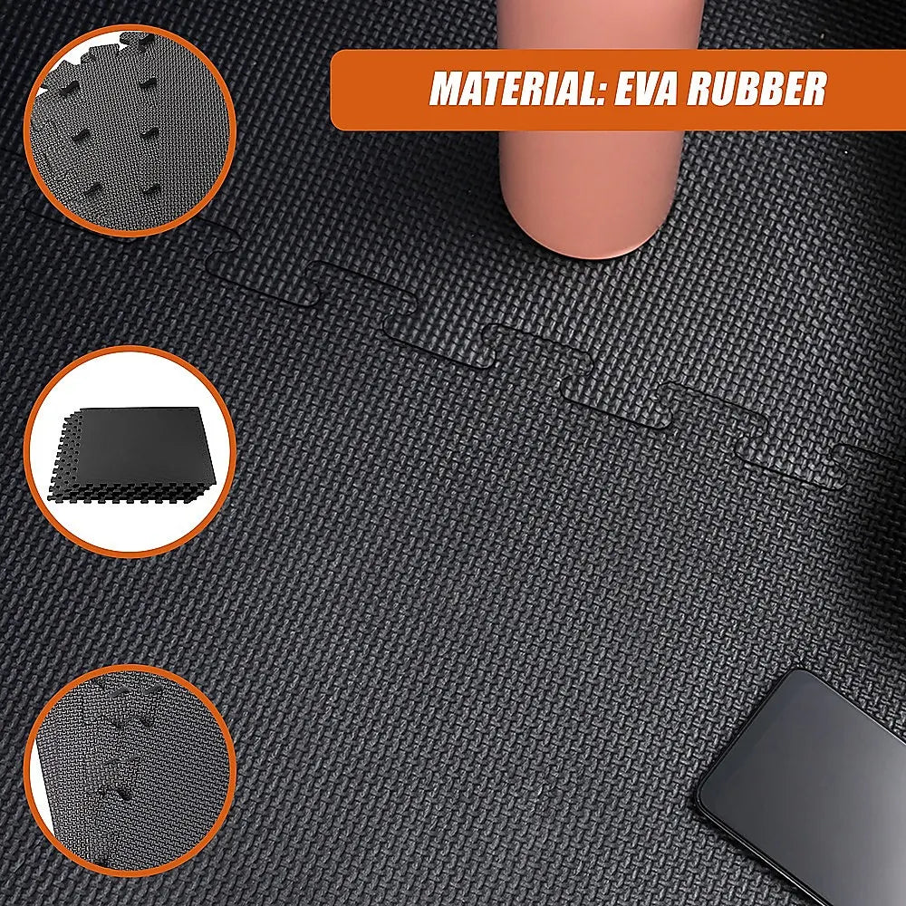 4 Tiles EVA Interlocking Gym Floor Mats – Home Fitness Puzzle Exercise Mat Set - Image 7