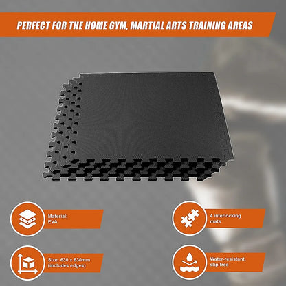 4 Tiles EVA Interlocking Gym Floor Mats – Home Fitness Puzzle Exercise Mat Set - Image 8