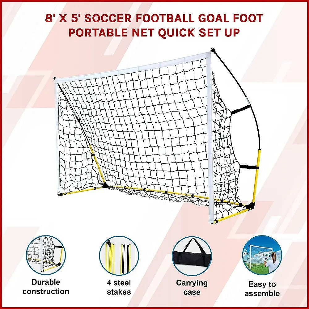 8' x 5' Soccer Football Goal Foot Portable Net Quick Set Up - Image 5