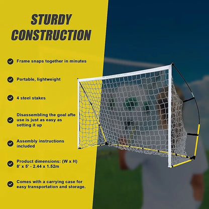 8' x 5' Soccer Football Goal Foot Portable Net Quick Set Up - Image 6