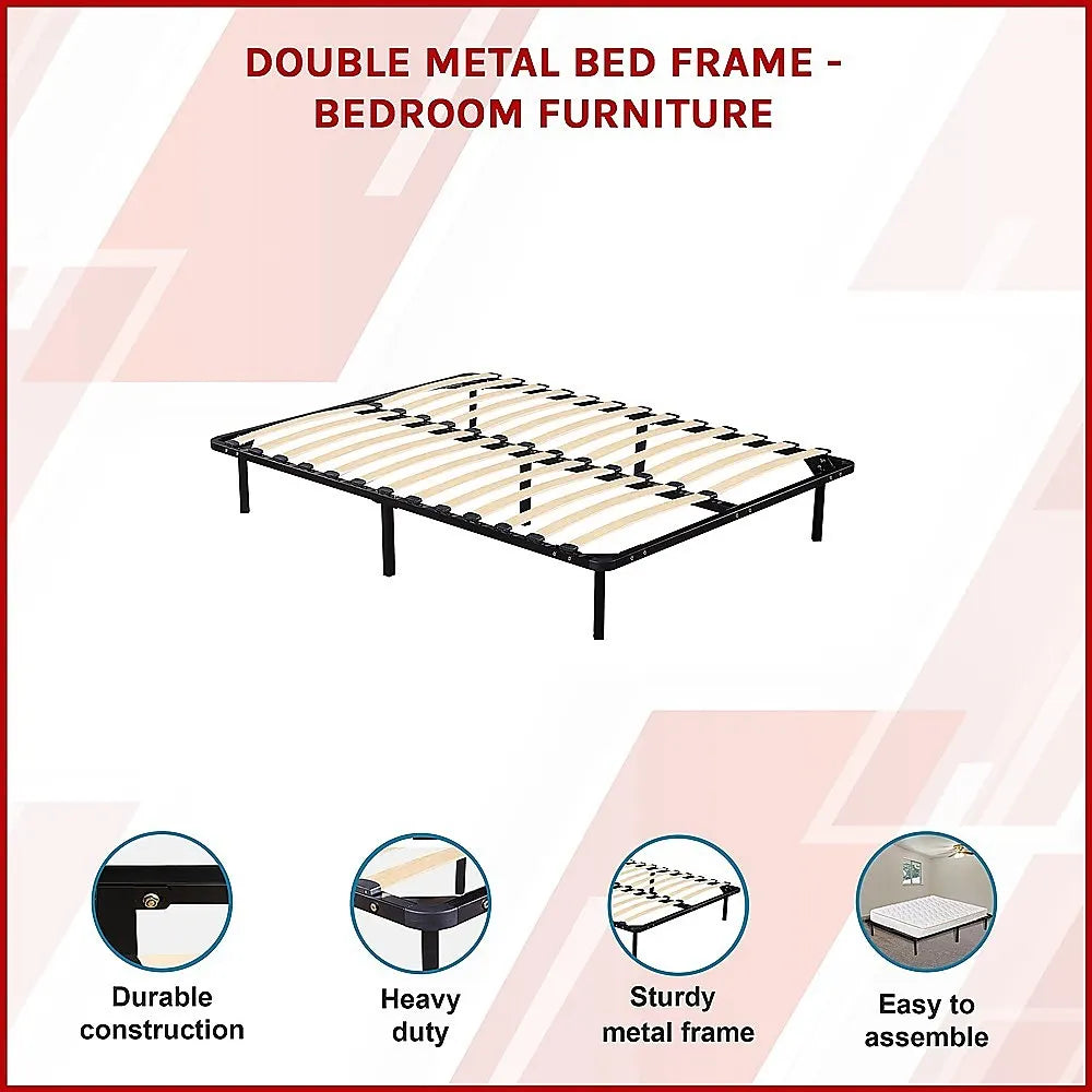 Double Metal Bed Frame - Bedroom Furniture - Image 3