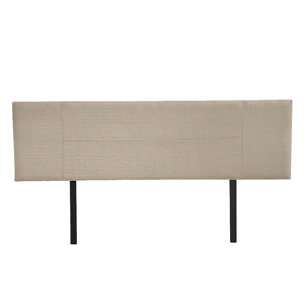 Linen Fabric King Bed Headboard Bedhead - Beige - Image 5