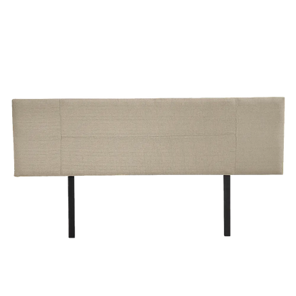 Linen Fabric King Bed Headboard Bedhead - Beige - Image 5