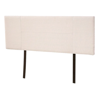 Linen Fabric Queen Bed Headboard Bedhead - Beige - Image 4