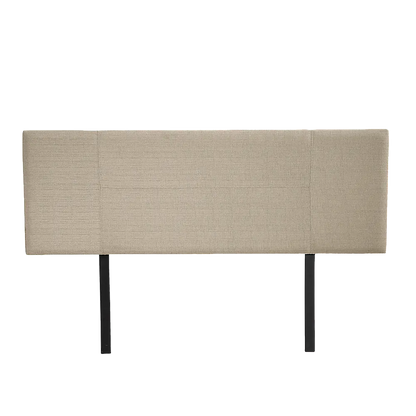 Linen Fabric Double Bed Headboard Bedhead - Beige - Image 5