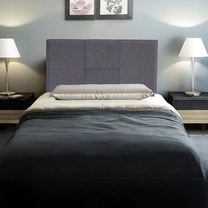 Linen Fabric Single Bed Headboard Bedhead - Grey - Image 2