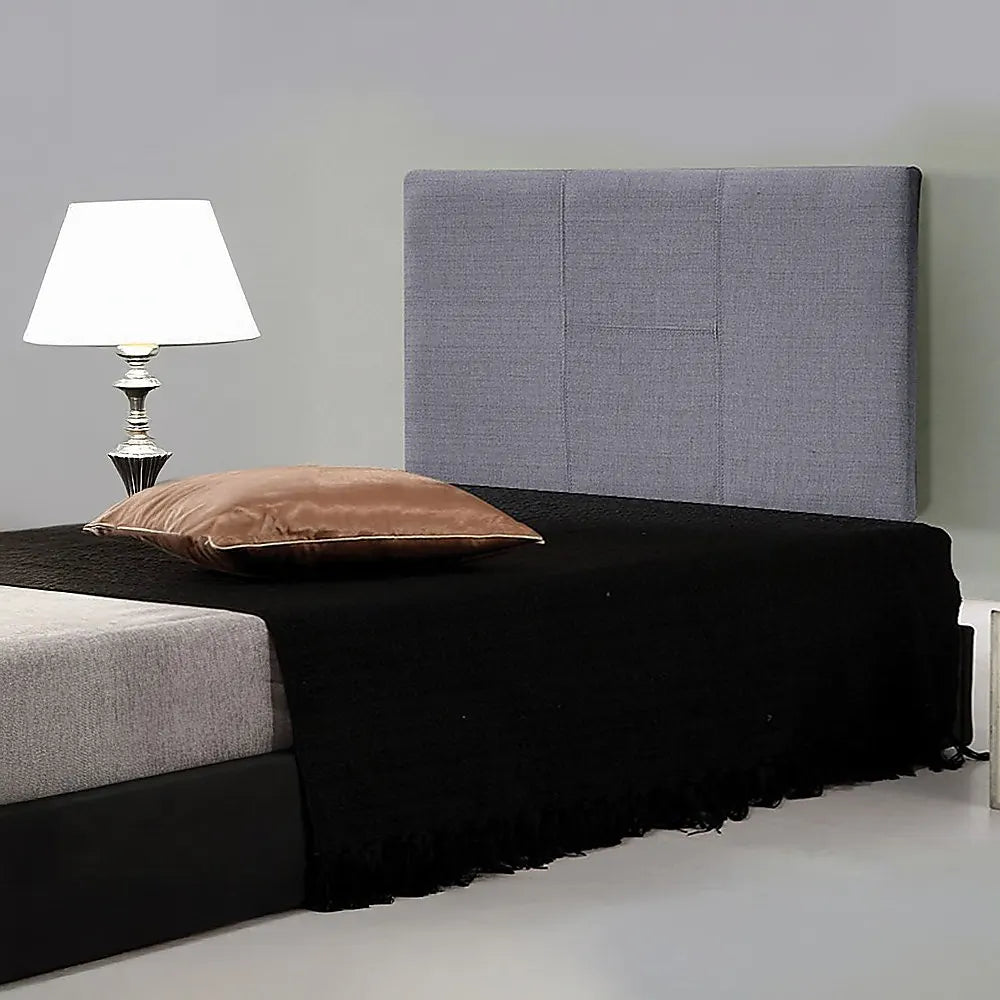Linen Fabric Single Bed Headboard Bedhead - Grey - Image 6