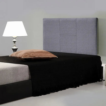 Linen Fabric Single Bed Headboard Bedhead - Grey - Image 6