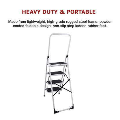 Foldable Non Slip 4 Step Steel Ladder - Image 7