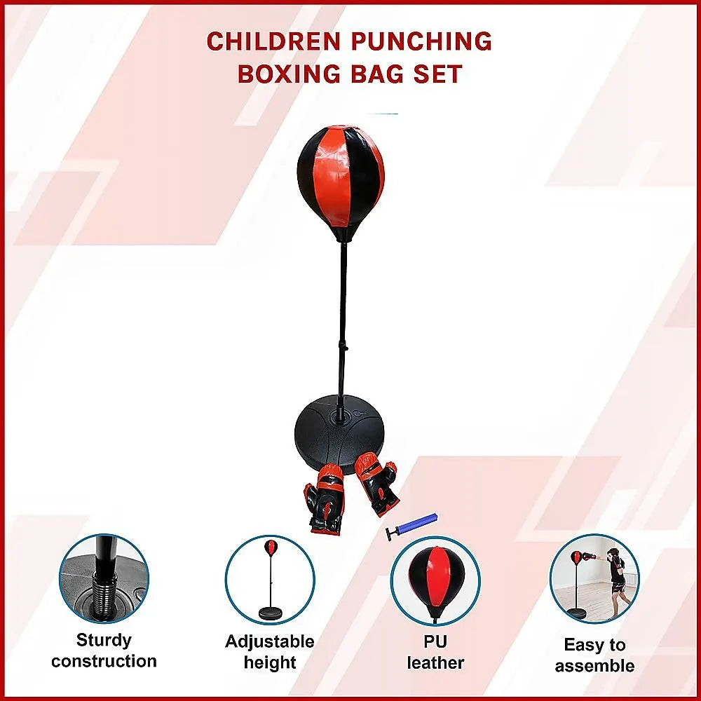 Kids Boxing Punching Bag Set – Children’s Training Gloves & Fitness Stand - Image 6